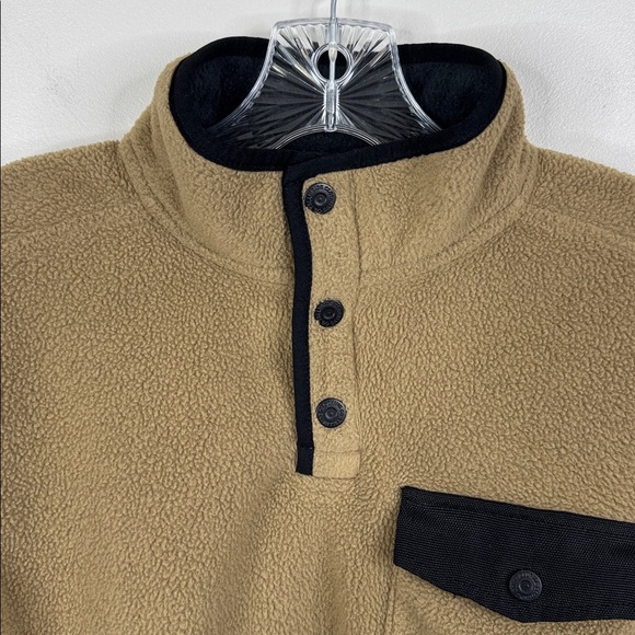 Telluride Men's Medium Brown T Snap Fleece Pullover Sweater - Picture 2 of 6